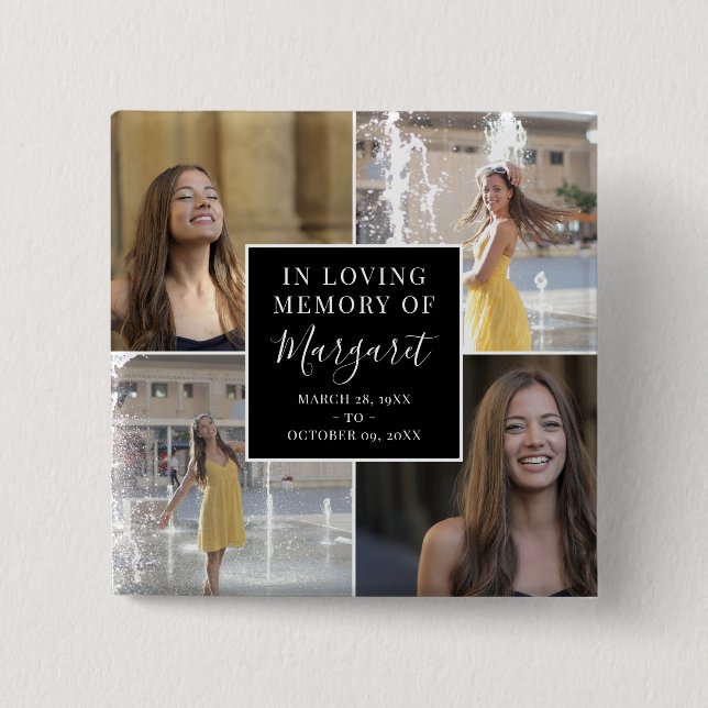 I Loving Memory Funeral Memorial Photo Collage Knapp (Framsida)