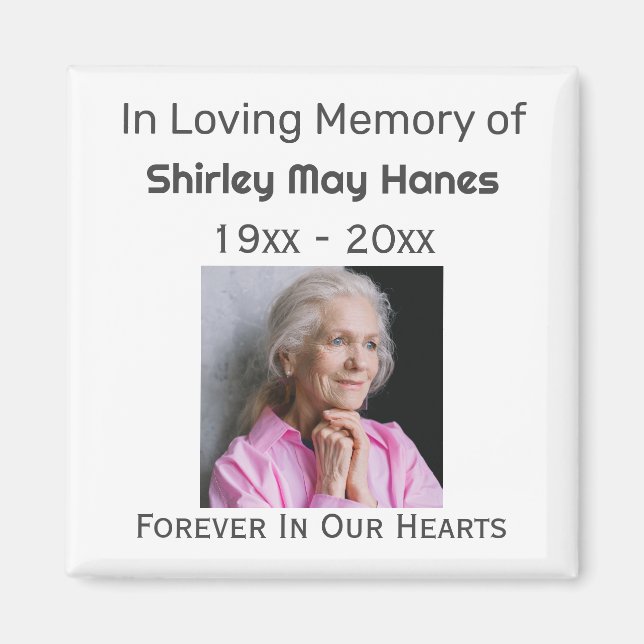 I Loving Memory Funeral Memorial Photo Magnet (Framsidan)