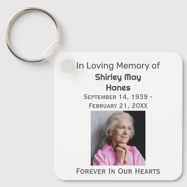 I Loving Memory Funeral Memorial Photo Nyckelring (Framsida)