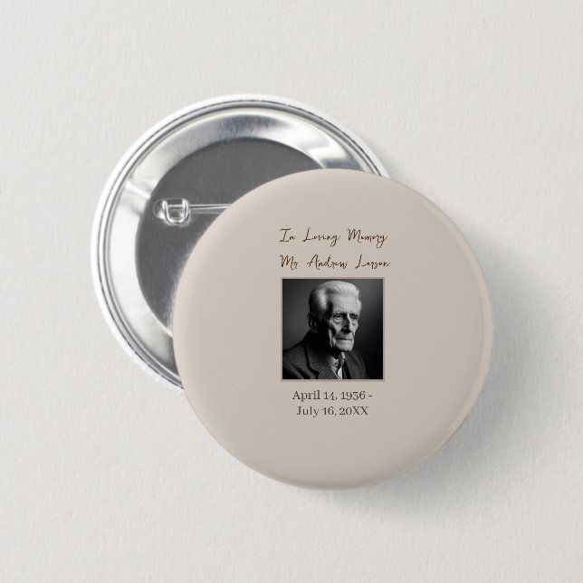 I Loving Memory Funeral Memorial Tribute Keepsak Knapp (Framsida & baksida)