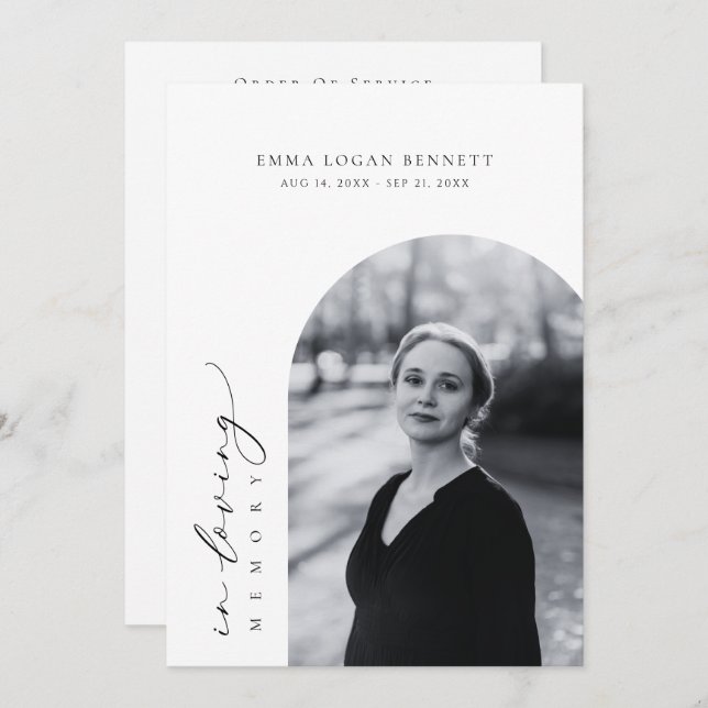 I Loving Memory Funeral Order Program (Fram/baksida)