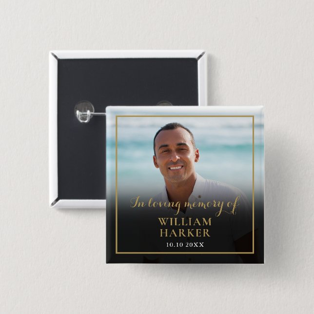 I Loving Memory Funeral Photo Knapp (Framsida & baksida)