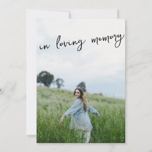 I Loving Memory Funeral Prayer Card Inbjudningar