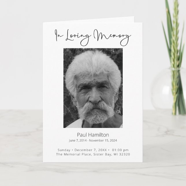 I Loving Memory Funeral Program Order of Service (Framsida)