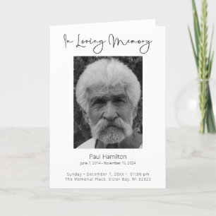 I Loving Memory Funeral Program Order of Service