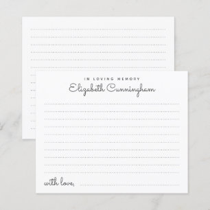 I Loving Memory Funeral Simple Attendance Card