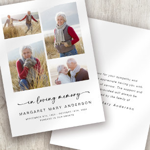 I Loving Memory Fyra fotografier Funeral Sympath Tack Kort