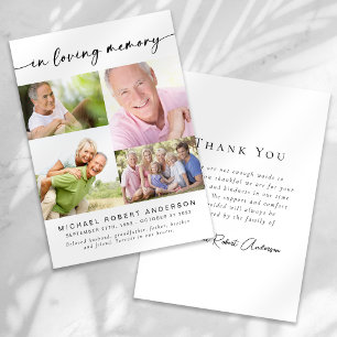 I Loving Memory   Fyra fotokollage-begravningar Tack Kort