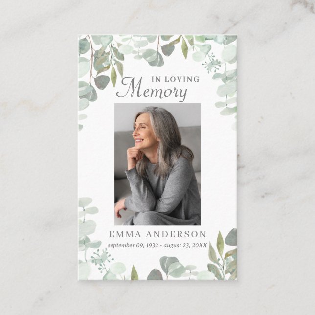 I Loving Memory | Gröntens fotoportskort Visitkort (Framsida)
