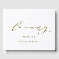 I Loving Memory Guld Dainty Script Funeral