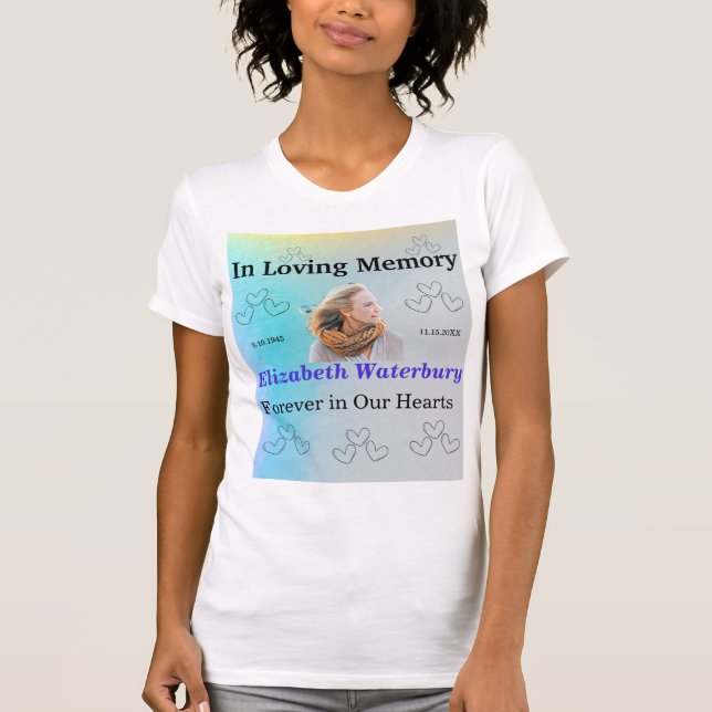 I Loving Memory Keepsak Funeral Memorial T Shirt (Framsida)