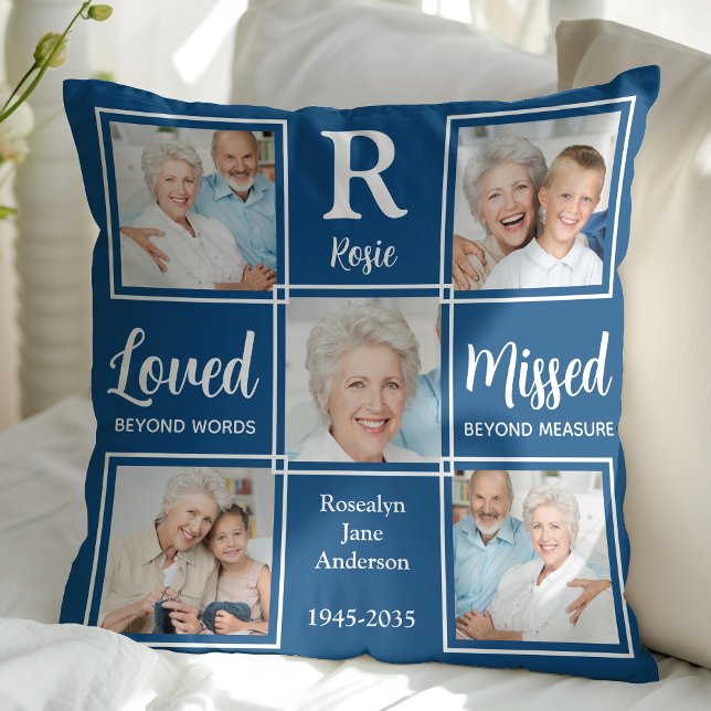 I Loving Memory Keepsaké Blue Photo Memorial Kudde (Skapare uppladdad)