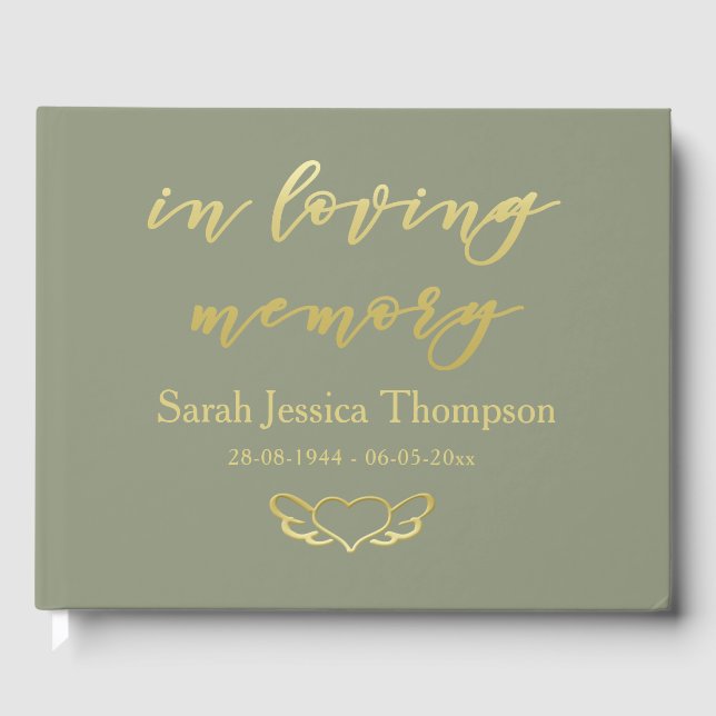 I Loving Memory | Kondolens sändning och Guld Bok (Framsida)