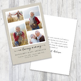 I Loving Memory Linen Photos Funeral Sympathy Tack Kort