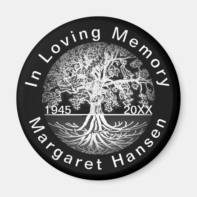 I Loving Memory Livets träd Memorial Magnet (Framsidan)