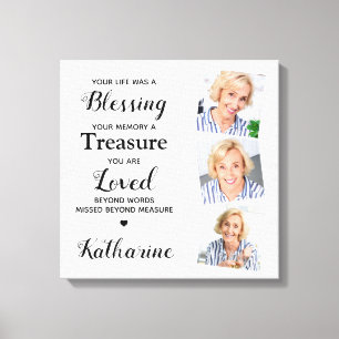 I Loving Memory Marble Memorial Keepsaké Photo Canvastryck