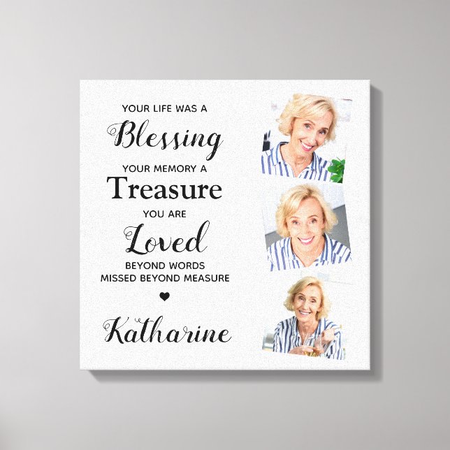 I Loving Memory Marble Memorial Keepsaké Photo Canvastryck (Framsida)