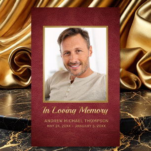 I Loving Memory Maroon Guld-fotofunktionellt kort