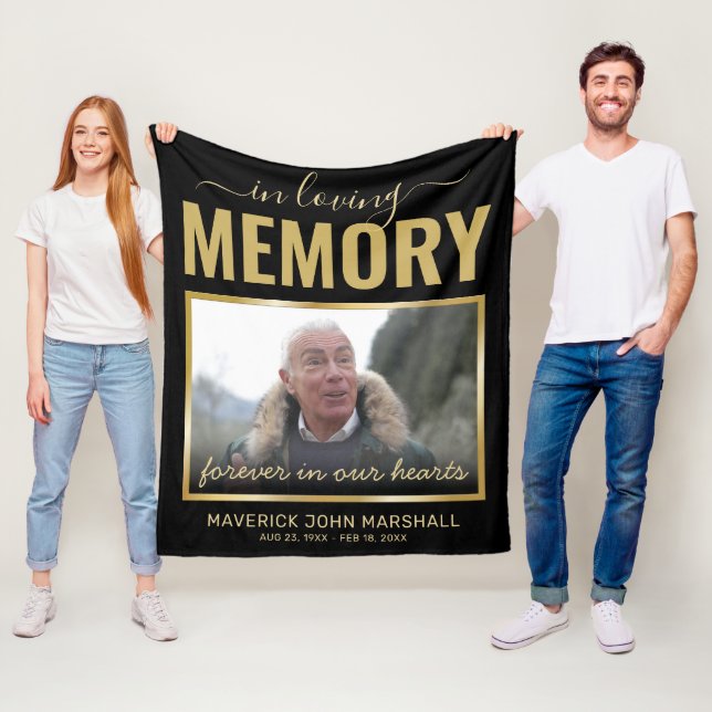 I Loving Memory Memorial Bild Fleece Blanket (På plats)
