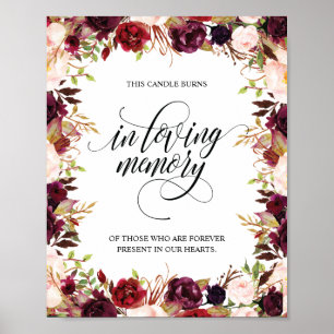 I Loving Memory Memorial Candle Burns-tecken Poster