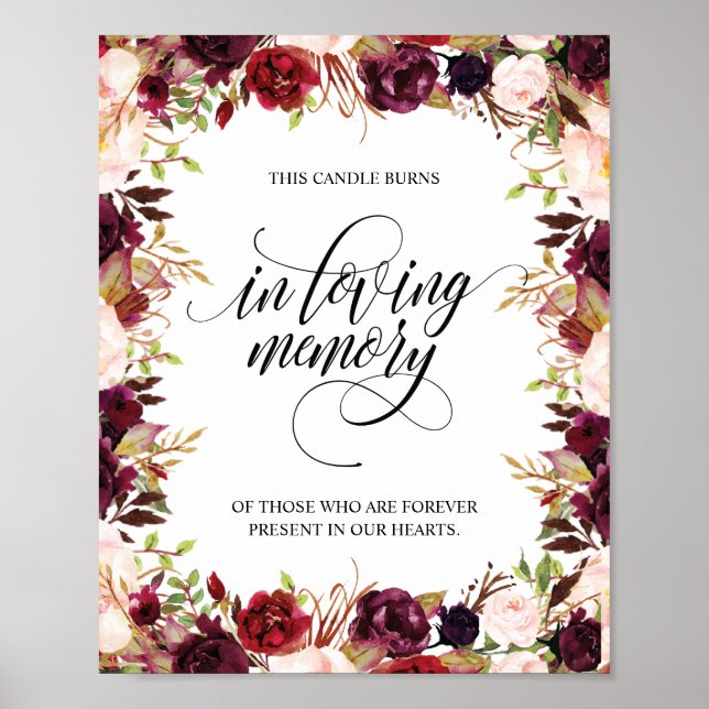 I Loving Memory Memorial Candle Burns-tecken Poster (Framsidan)