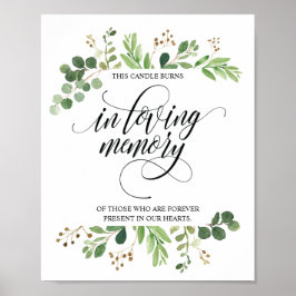 I Loving Memory Memorial Candle Burns-tecken Poster