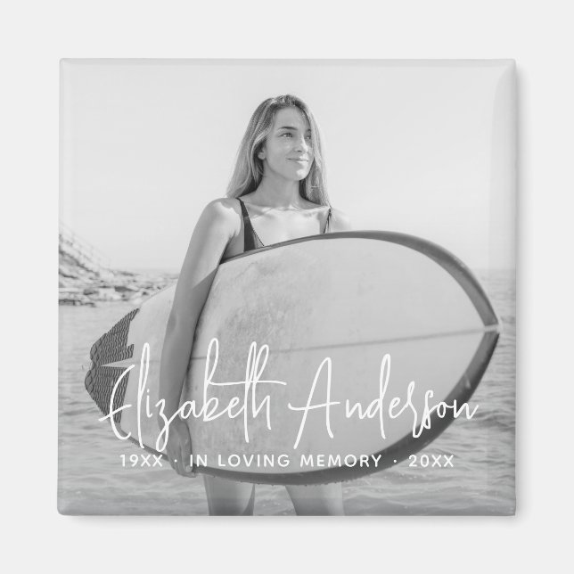 I Loving Memory Memorial Funeral Modern Photo Magnet (Framsidan)