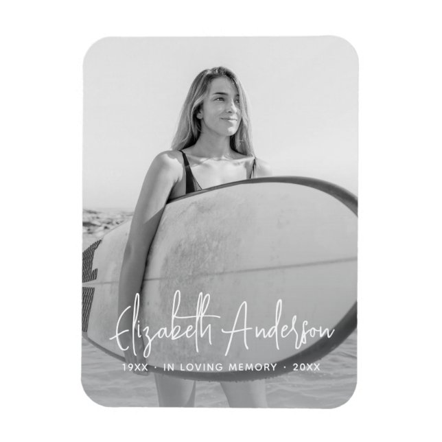 I Loving Memory Memorial Funeral Modern Photo Magnet (Vertikal)