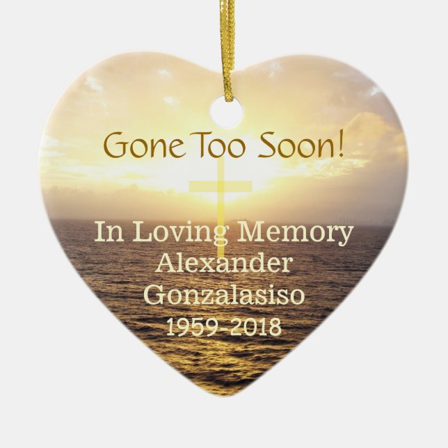 I Loving Memory Memorial Heliga Kor Julgransprydnad Keramik (Framsidan)