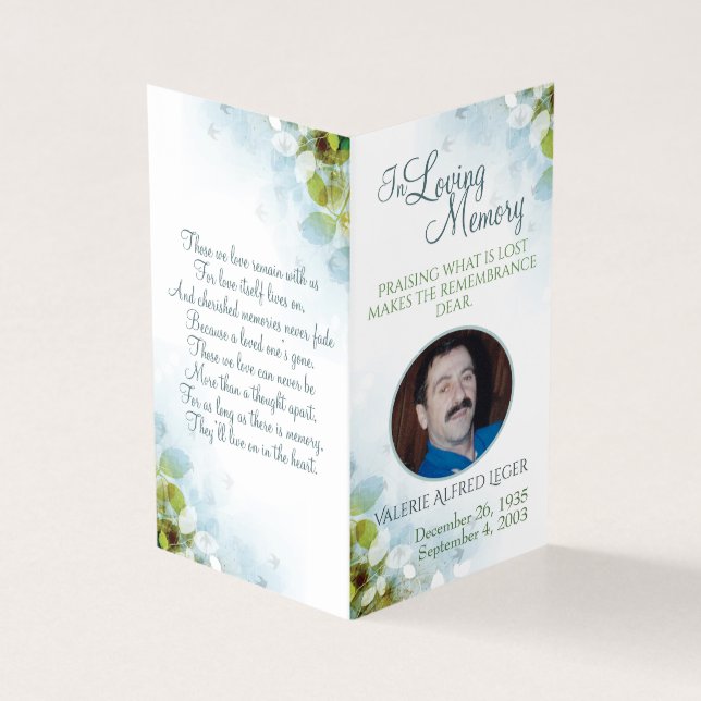 I Loving Memory Memorial Keepsak Kort (Utsida)