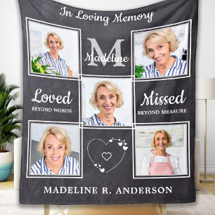 I Loving Memory Memorial Keepsaké Photo Collage Fleecefilt