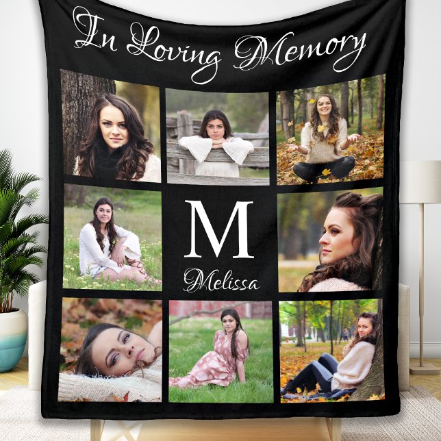 I Loving Memory Memorial Keepsaké Photo Collage Fleecefilt (Skapare uppladdad)
