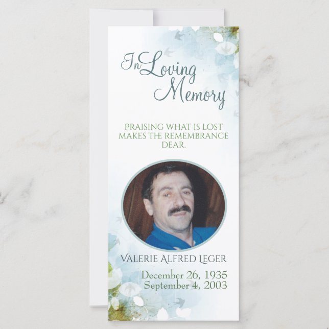 I Loving Memory Memorial Keepsaké Sympathy Card (Framsida)