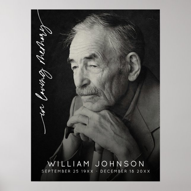 I Loving Memory Memory Minnesminne Photo Funeral Poster (Framsidan)