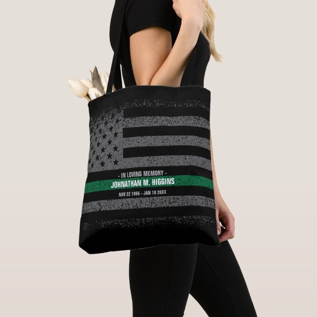 I Loving Memory Military American Flagga Tote Tygkasse (Närbild)