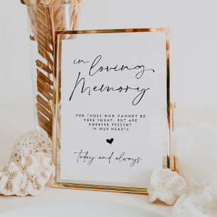 I Loving Memory   Minimalistisk Bröllop-signal Poster