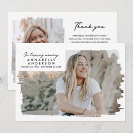 I Loving Memory Modern 2-foto Funeral/Memorial Tack Kort