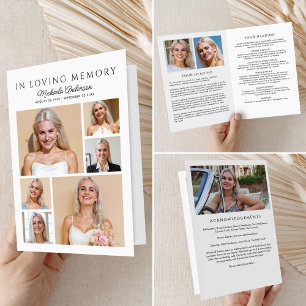 I Loving Memory Modern 9-foto-mappad begravning Program