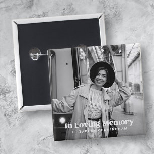 I Loving Memory Modern Anpassningsbar Photo Memori Knapp