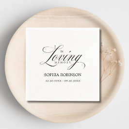 I Loving Memory Modern Elegant Script Funeral Pappersservett