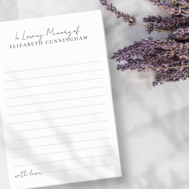 I Loving Memory Modern Funeral  a Memory Post-it Block (Skapare uppladdad)