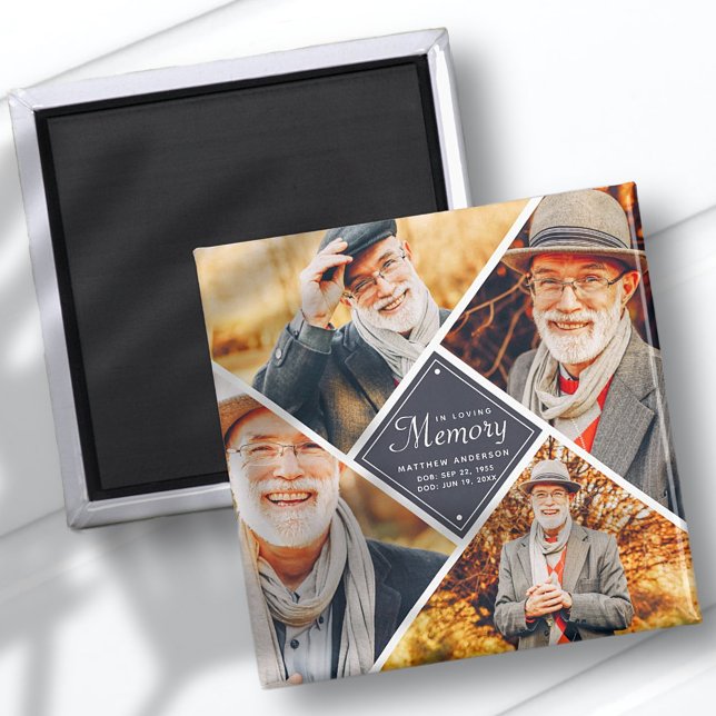 I Loving Memory Modern Kor Multi Photo Template Magnet (Skapare uppladdad)