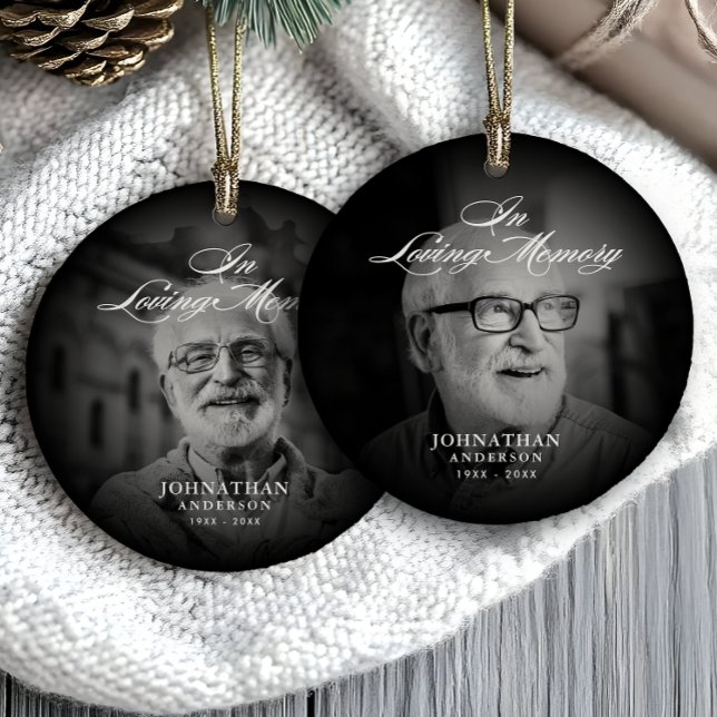 I Loving Memory Modern Memorial Keepsaké Photo Julgransprydnad Keramik (Skapare uppladdad)