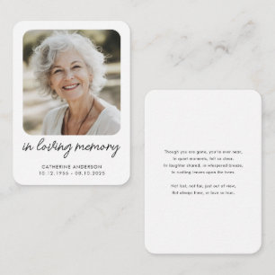 I Loving Memory Modern Memorial Wallet Card Tilläggskort