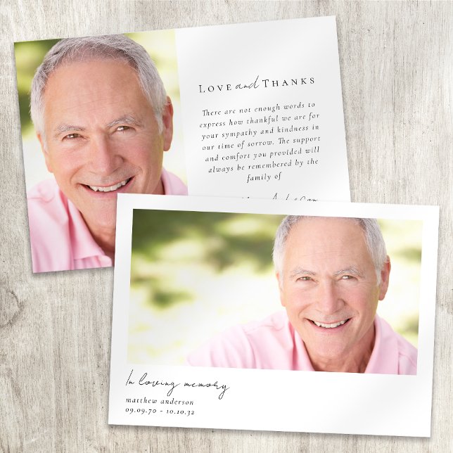 I Loving Memory Modern Minimal Photo Bereavement Tack Kort (Skapare uppladdad)