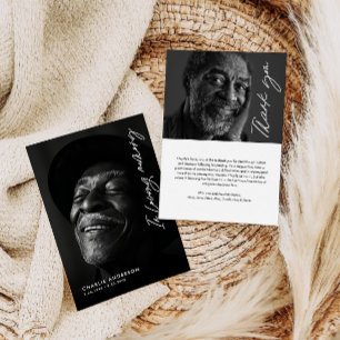 I Loving Memory Modern Script 2-foto-begravning Tack Kort