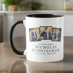 I Loving Memory Modern Simple Three Photo Mugg