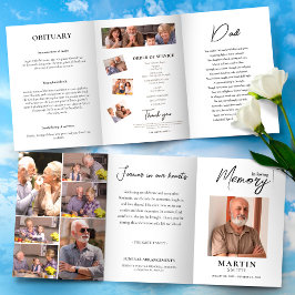 I Loving Memory Obituary Photo Trifold Funeral