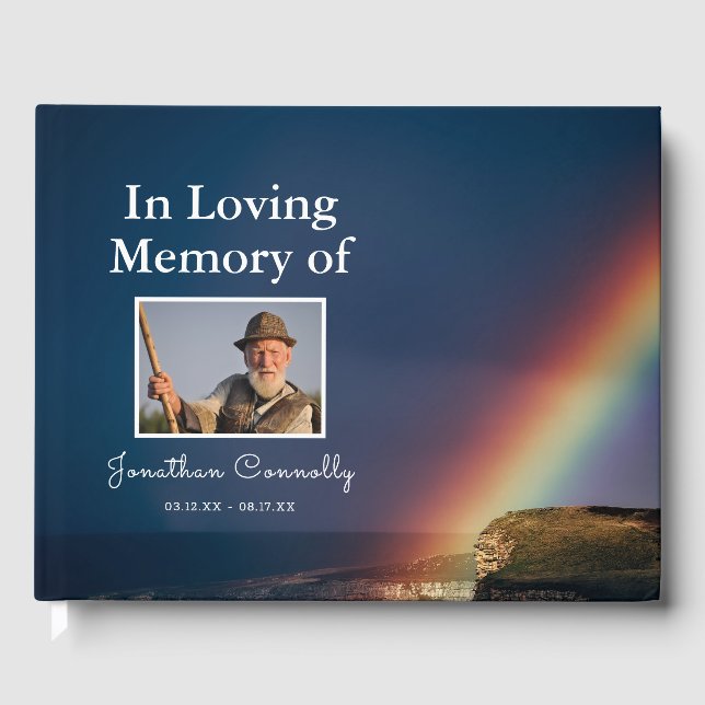 I Loving Memory | Ocean Rainbow Funeral Memorial Gästböcker (Framsida)