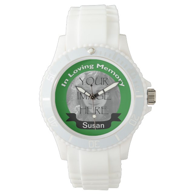 I Loving Memory of Grönt Photo Watch Armbandsur (Framsida)